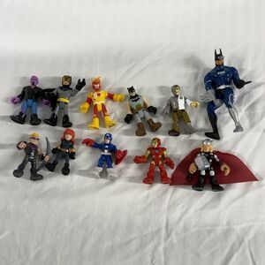 Marvel DC Superhero Figure Lot Batman Thor Iron Man Captain America, VTG Batman